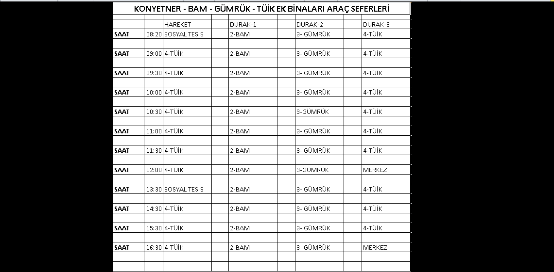 KONTEYNER - TÜİK - GÜMRÜK - BAM EK BİNALARI SERVİS